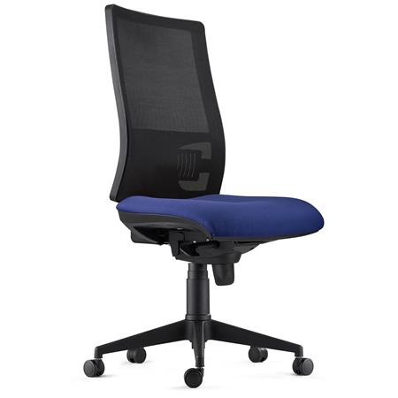 Cadeira Ergonómica EMERSON, Sem Apoia Braços, Suporte Lombar Ajustável, Em Azul escuro