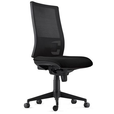 Cadeira Ergonómica EMERSON, Sem Apoia Braços, Suporte Lombar Ajustável, Em Preto