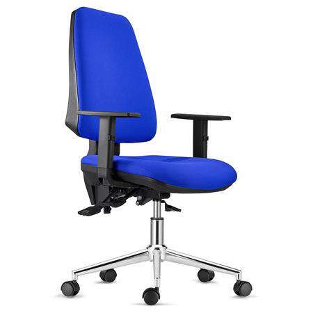 Cadeira Ergonómica INDIANA, em Pano, Azul, Base Metálica, com Braços Ajustáveis