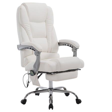 Poltrona COMODITY MASSAGEM PELE, Apoia Pés Extensível, Máximo Conforto, Branco