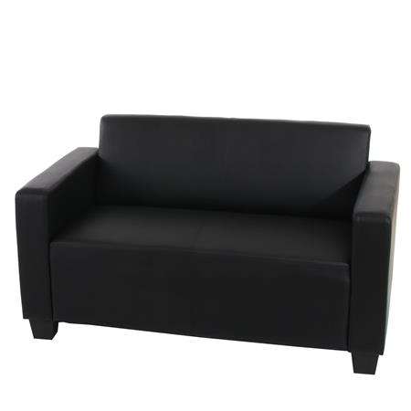 Sofá de 2 lugares RODDY, Design Elegante, Conforto, Em Pele, Cor Preto