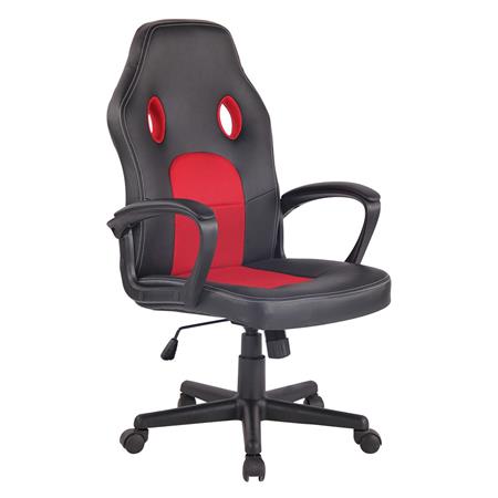 Cadeira Gaming XENON, Design Desportivo, Em Pele, Cor Vermelho