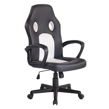 Cadeira Gaming XENON, Design Desportivo, Em Pele, Cor Branco