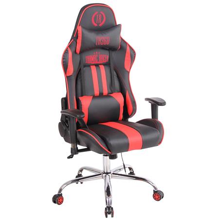 Cadeira Gaming INDY, Encosto Reclinável, Almofada Lombar e Cervical, Em Vermelho