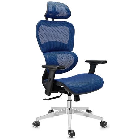 Cadeira Ergonómica VICTORY, Máxima Comodidade, Ajustes Avançados, Uso Diário de 8H, Azul