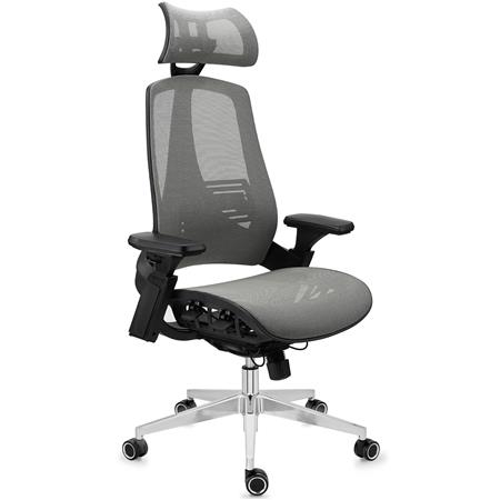 Cadeira Ergonómica EXPLORER, Totalmente Ajustável, Tecnologia Avançada e Conforto, Cor Cinzento