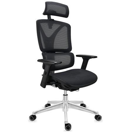 Cadeira Ergonómica APOLO, Máxima Ergonomia, Uso Profissional Intensivo de 8H, Cor Preto