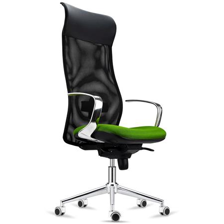 Cadeira Ergonómica YEDA, Design Elegante, Encosto Alto, Uso de 8H, Malha e Pano, Verde